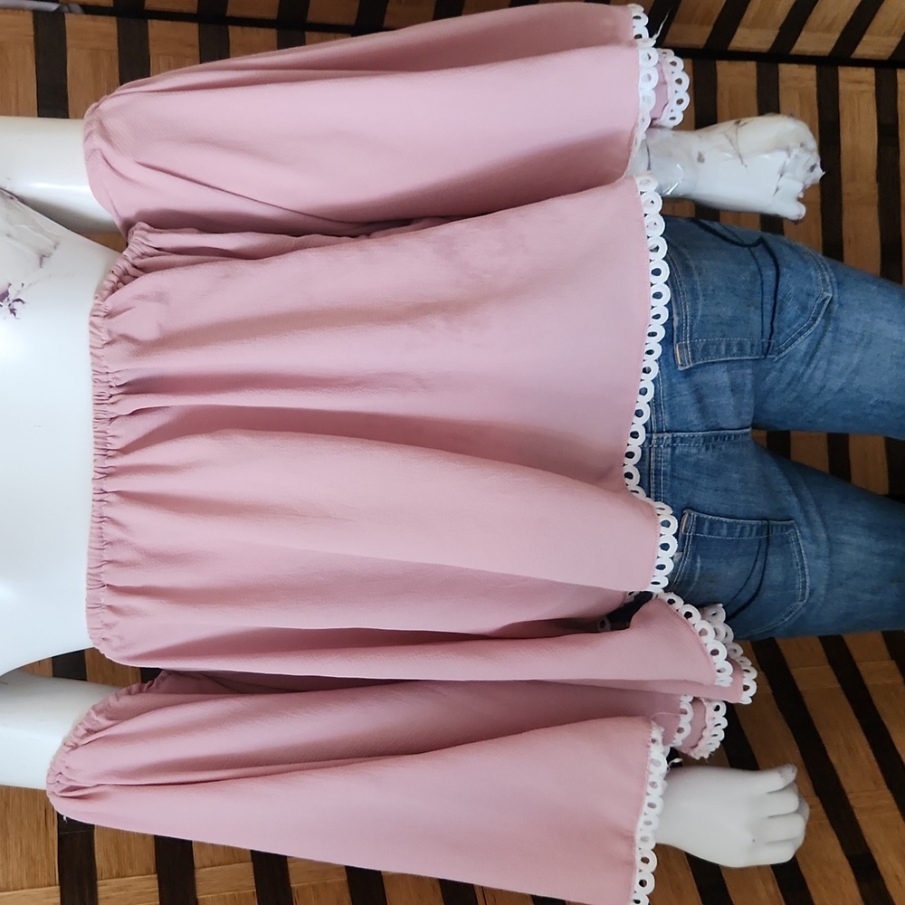 Pink off shoulder choker top - Picture 3 of 9